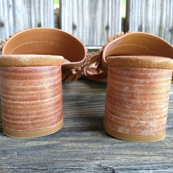 Facunda Able Fringe Block Heel Boho Sandal Sz 9 - Picture 5 of 6